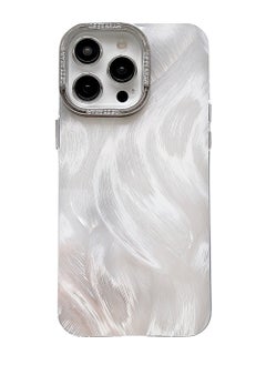CaseNeo iPhone 15 Pro Max Case Cover  Accessories,Silver Feather Design Phone Case,Non-Slip Shockproof Protective Anti-Yellowing Back Cover Protection Laser Colorful Phone Case for iPhone 15 Pro Max  - Image 1