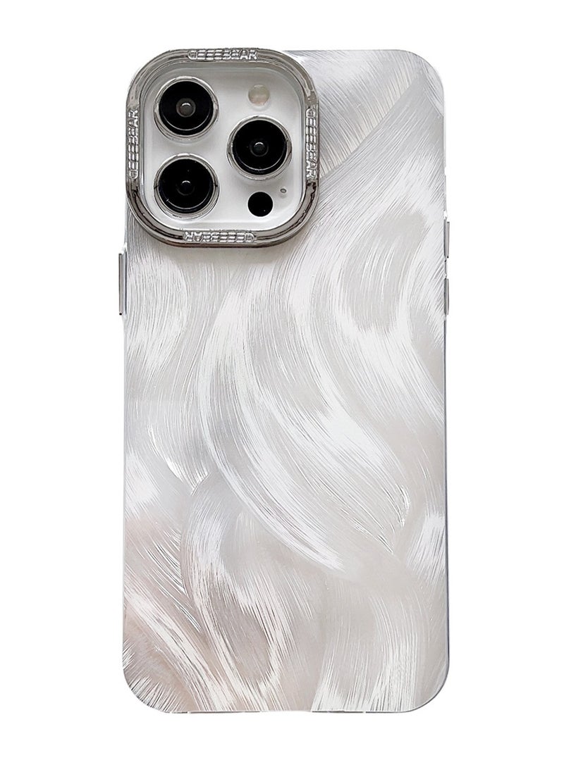 CaseNeo iPhone 15 Pro Max Case Cover  Accessories,Silver Feather Design Phone Case,Non-Slip Shockproof Protective Anti-Yellowing Back Cover Protection Laser Colorful Phone Case for iPhone 15 Pro Max  - Image 1