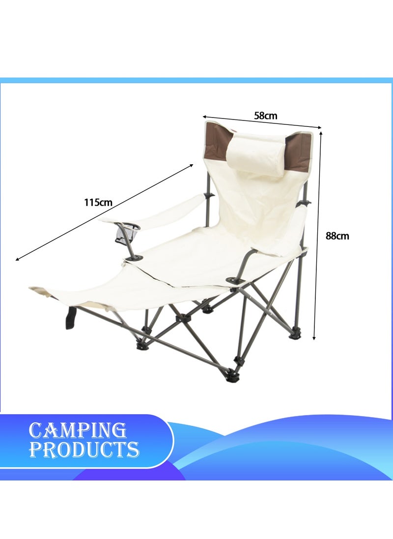 Manful Deluxe Reclining Camping Chair with Footrest and Cup Holder  - Image 2