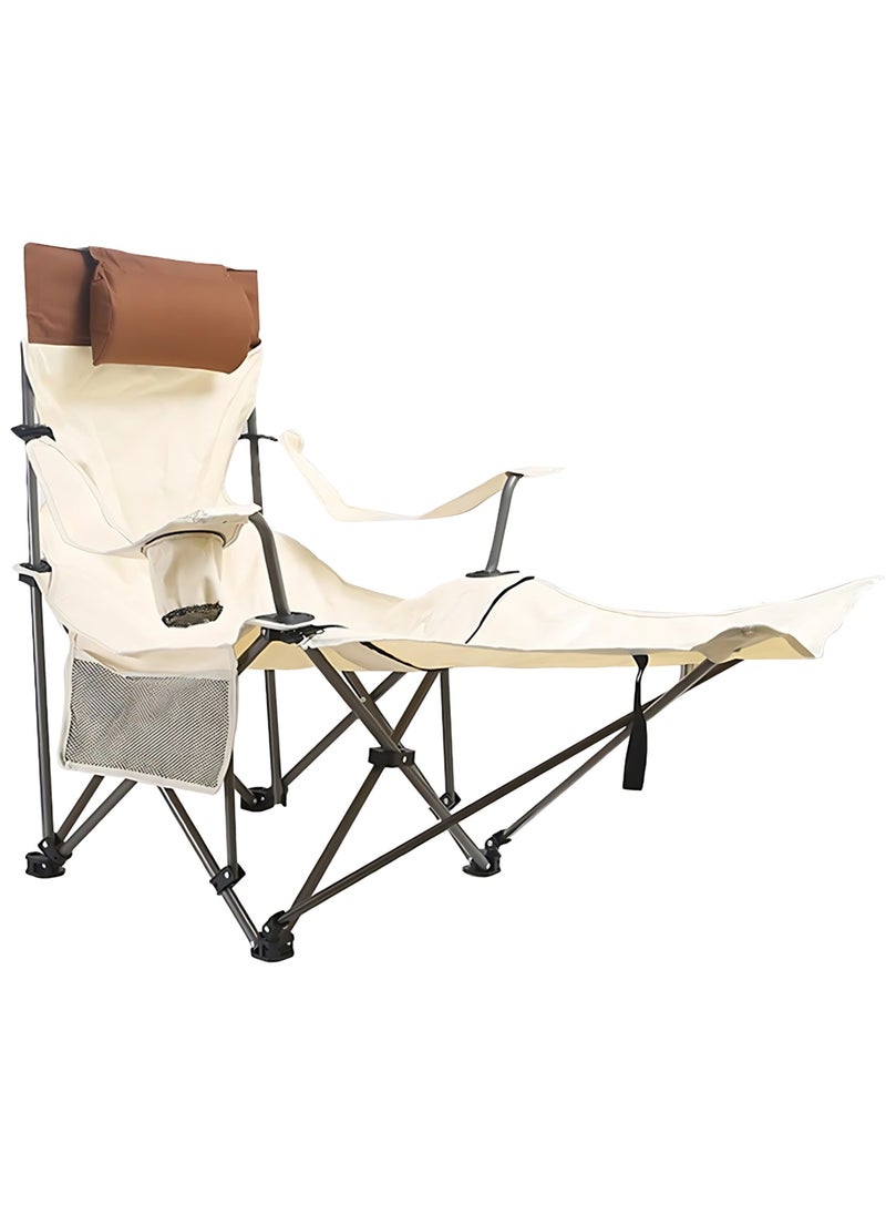 Manful Deluxe Reclining Camping Chair with Footrest and Cup Holder  - Image 1