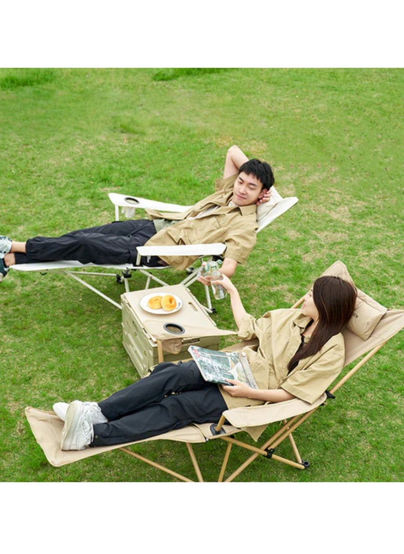 Manful Deluxe Reclining Camping Chair with Footrest and Cup Holder  - Image 4