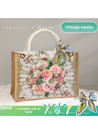 Butterfly Ancient Bart Material Bag Diy Mother's Day Canvas Bag Children's Handmade Creative Linen Bag Group Building Activity Gift-Color:Vertical Style [retro Mocha] Comes With A Full Set Of Tools + Detailed Tutorials - pzsku/Z8548DB92B344542F89C3Z/45/1745502349/f21ec381-daa9-4a14-b161-b77bcd017410