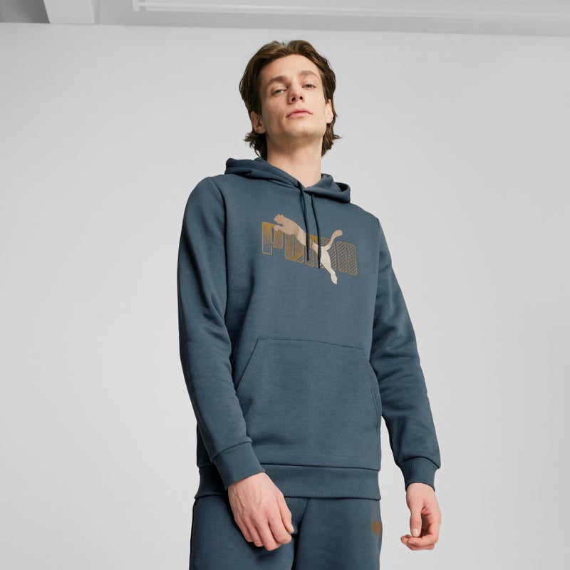 PUMA Ess+ Logo Lab Holiday Hoodie Fl Gray Ski - Image 1
