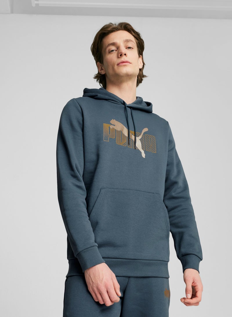 PUMA Ess+ Logo Lab Holiday Hoodie Fl Gray Ski - Image 4