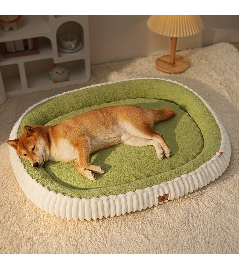 1pc Grey Dog Bed Cat Bed Pet Bed Egg Shaped Sponge Bottom All Season Use Removable Washable Non Slip Moisture Proof Suitable For Small Medium Large Dogs Under 11 Lb - Image 3