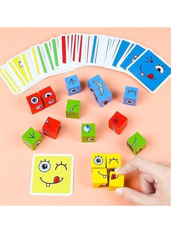 Cubeez Colored 12 Blocks Dice 52 Challenging Face Cards 1-4 Player Educational Learning Child Development Game for Kids  - Image 3