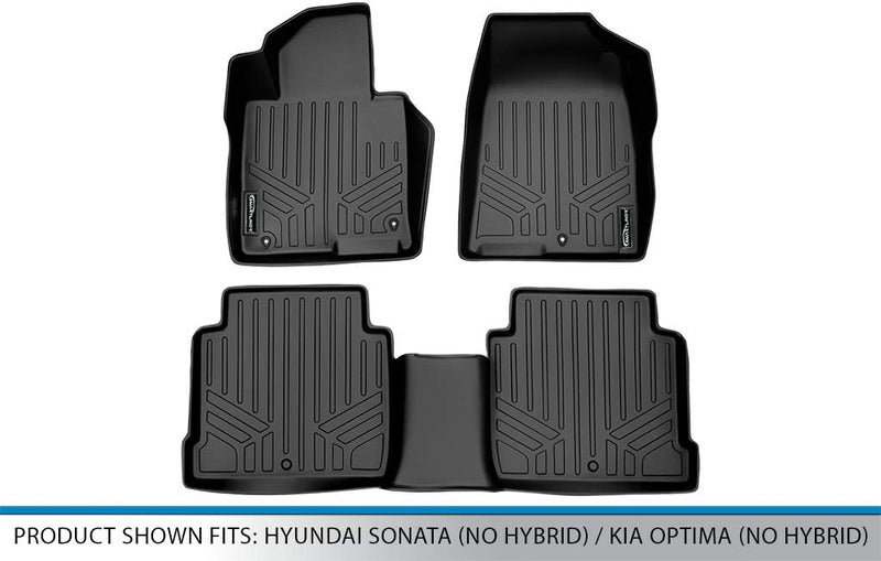 MAX LINER Floor Mats 2 Row Set Black for 2016-2019 Hyundai Sonata / 2016-2018 Kia Optima - Image 5
