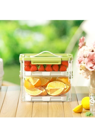 2pcs Clear Crisper Box Fridge Organizers Stackable Refrigerator Storage Containers with Drainage Board and Ice Compartment for Food Drinks Vegetable(1000ml+2000ml） - pzsku/Z85490B0FD009B7F9B741Z/45/1743476699/ba8825b5-dcd4-4136-bccd-2f679dda61d5