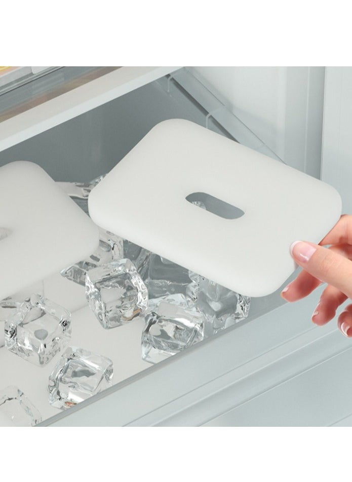 2pcs Clear Crisper Box Fridge Organizers Stackable Refrigerator Storage Containers with Drainage Board and Ice Compartment for Food Drinks Vegetable(1000ml+2000ml）