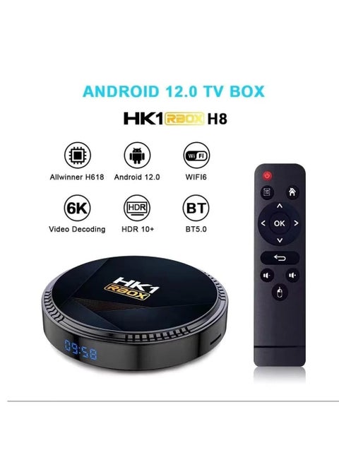 HK1 RBOX H8 TV Box android 12 Allwinner H618 2G 16G WIFI6 4K BT5.0+ Dual band wifi