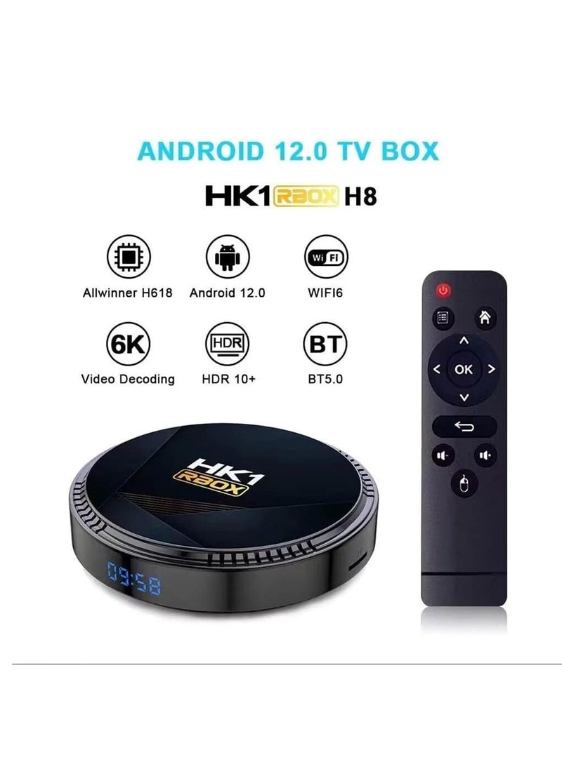 HK1 RBOX H8 TV Box android 12 Allwinner H618 2G 16G WIFI6 4K BT5.0+ Dual band wifi