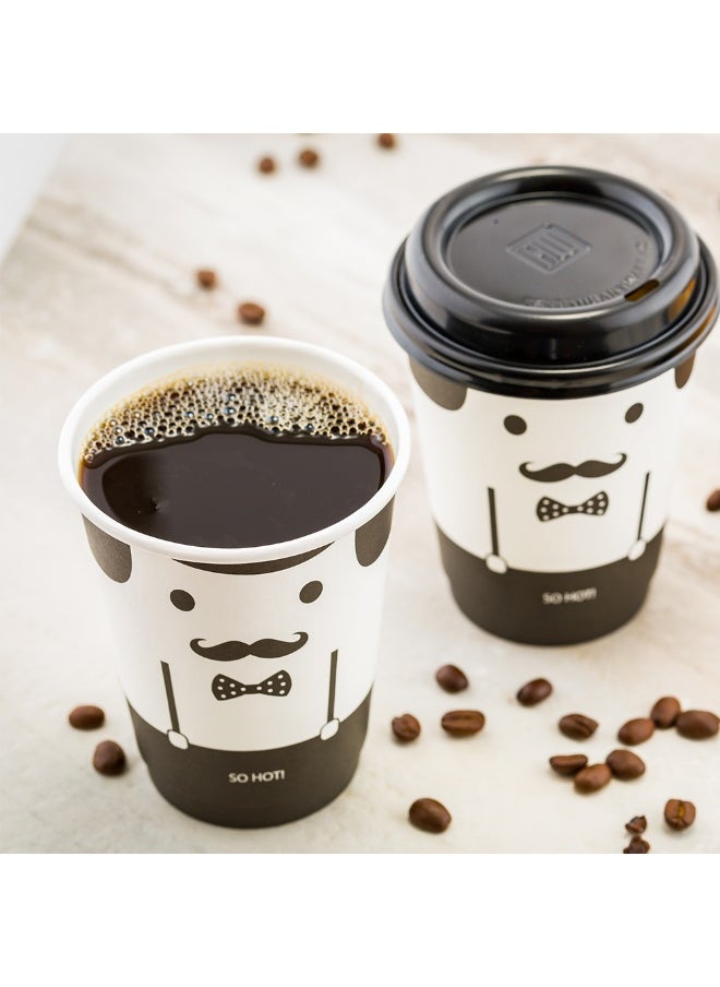 Restaurantware Restaurantware 12-Ounce Disposable Cups, Pack of 500 Double Wall Hot Cups – Lids Sold Separately, Featuring a Monsieur Print with Black Paper Insulation, Ideal for Serving Tea, Coffee, and More  - Image 3