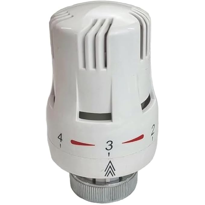 WHITE RADIATOR THERMOSTATIC TRV VALVE HEAD REPLACEMENT M30 X 1.5 UNIVERSAL FOR ALL MANUFACTURERS - Image 1