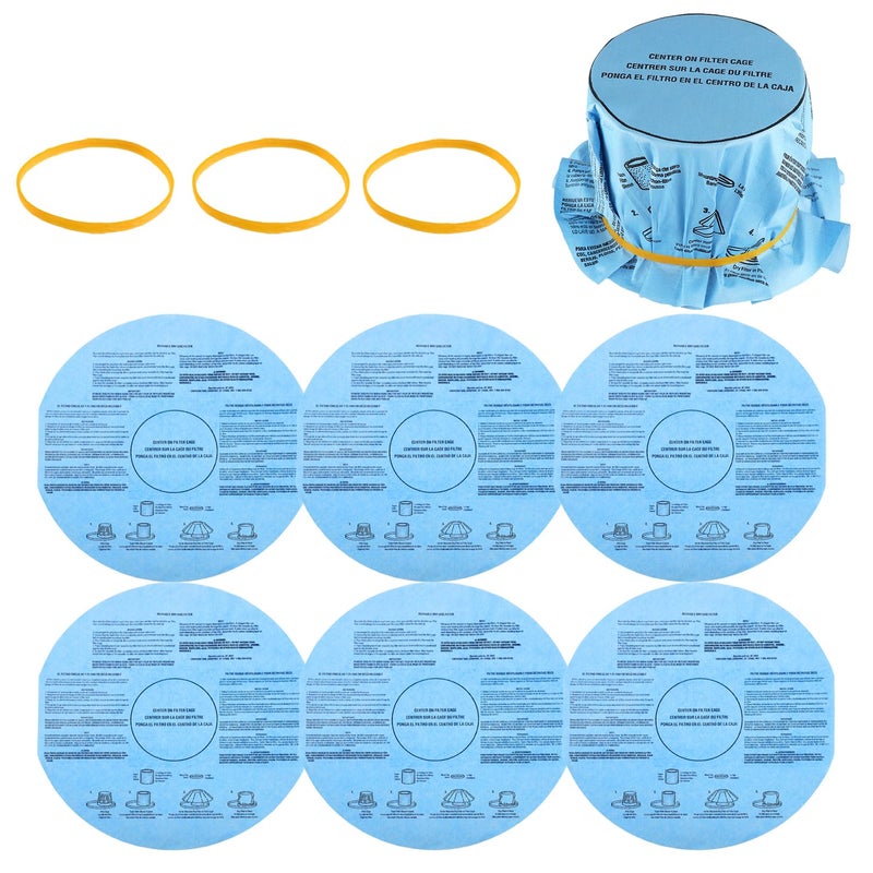 JAMHER Reusable Wet Dry Vac Filter VF2002 90107 Dry Disc Vacuum Filters for Most 5 Gallon and Larger Shop Vac Branded WetDry Vacuum Cleanerspack of 6pcs Disc Filters 3pcs Retaining Bands