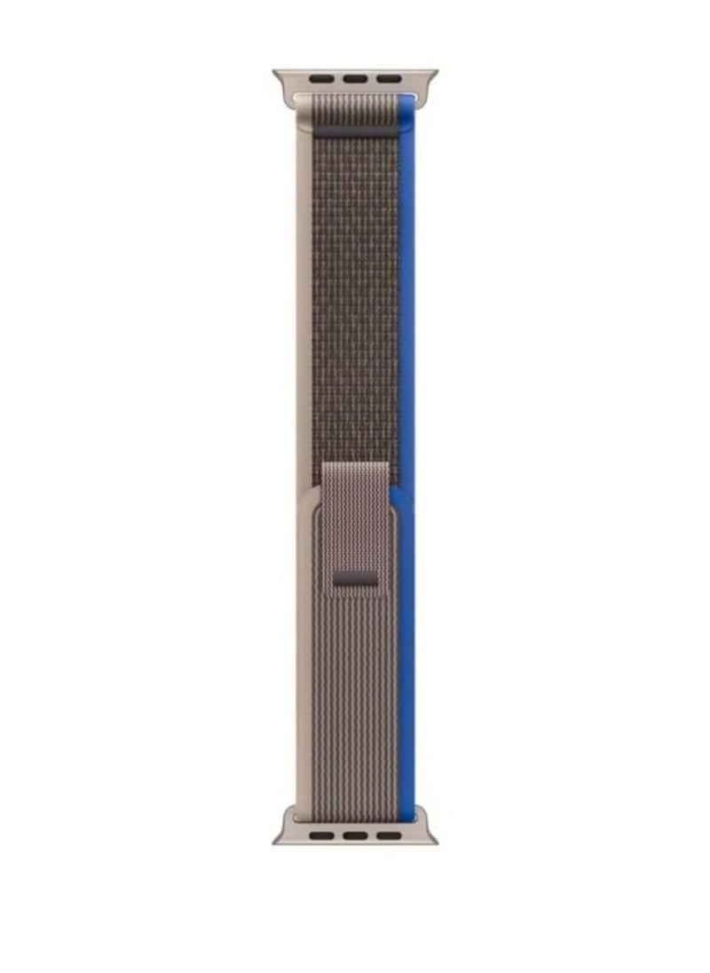 Generic - Apple Watch Alpine Loop Band 49mm/45mm/44mm Nylon Woven Sport Strap Compatible with iWatch Series Ultra2/Ultra/9/8/7/6/SE/SE2/5/4/3/2/1 Blue/ Grey - Image 1