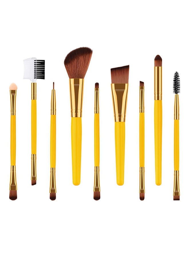 NIBEMINENT 9-Piece Makeup Brush Set With Bag Multicolour - Image 1