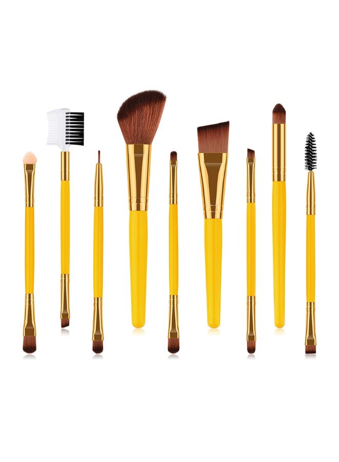 NIBEMINENT 9-Piece Makeup Brush Set With Bag Multicolour - Image 2