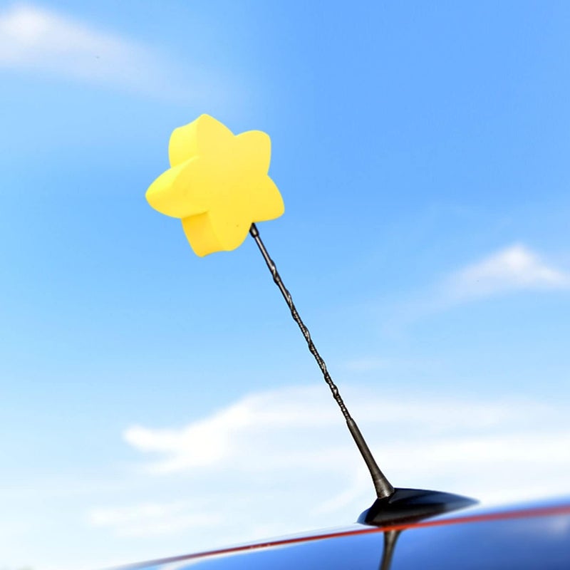 AUDBUA Yellow Star Antenna Balls Foam Car Antenna Topper for Vehicles, Truck or SUV (Star) - Image 3