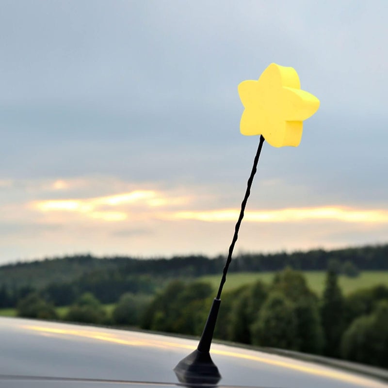 AUDBUA Yellow Star Antenna Balls Foam Car Antenna Topper for Vehicles, Truck or SUV (Star) - Image 4