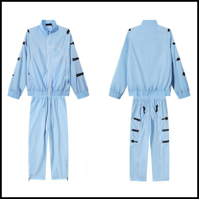 Trapstar Embroidery Logo Mesh Suit Sports Leisure Windbreaker Coat Coat Trousers - Image 4
