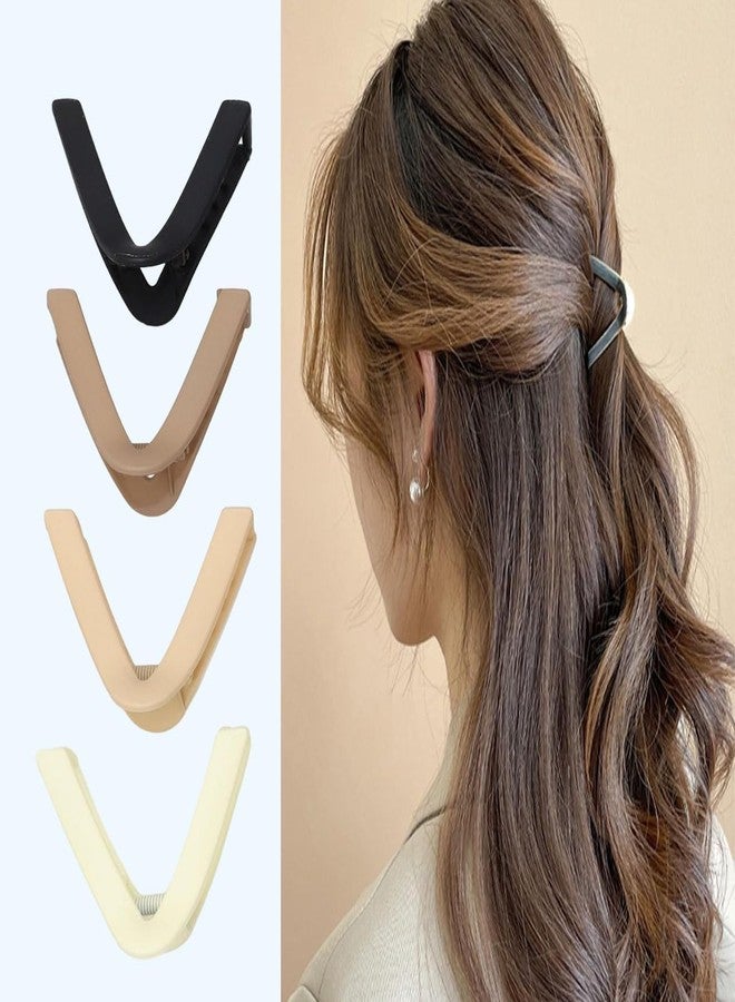 KLIVE Hair Clips for Thick Hair Women Girls, V Shaped Claw Clips Non Slip Grip, Hair Styling Accessories for Daily Use, Hair Pins for Long Curly Hair, Hair Tools, 3 PCS(Black) - Image 3