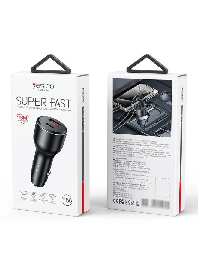 Beauenty Suitable for Apple mobile phone car charger PD118w car charger QC3.0 double fast charge. - Image 1