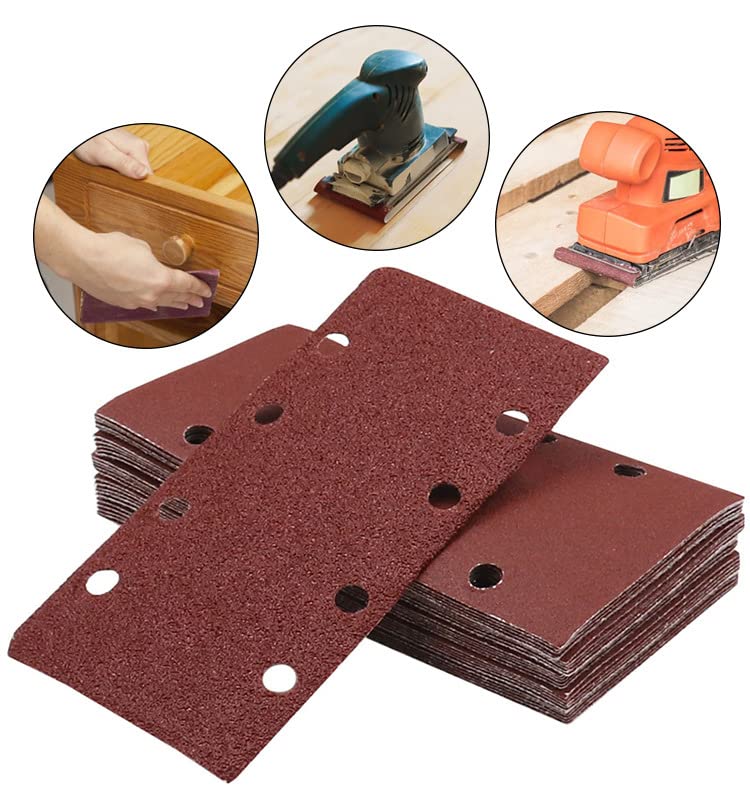 اتول مارت Utoolmart 80 حصى ورقة سنفرة ساندر ورق صنفرة وسادات هوك وحلقة 8 ثقوب 10 قطع - Image 5