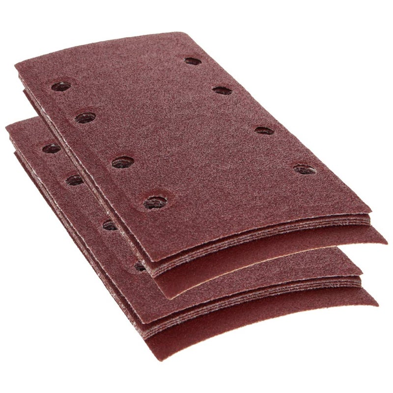 اتول مارت Utoolmart 80 حصى ورقة سنفرة ساندر ورق صنفرة وسادات هوك وحلقة 8 ثقوب 10 قطع - Image 1
