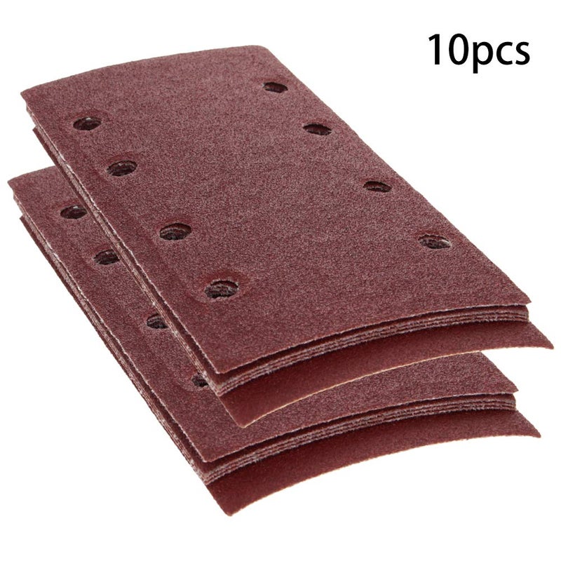 اتول مارت Utoolmart 80 حصى ورقة سنفرة ساندر ورق صنفرة وسادات هوك وحلقة 8 ثقوب 10 قطع - Image 3