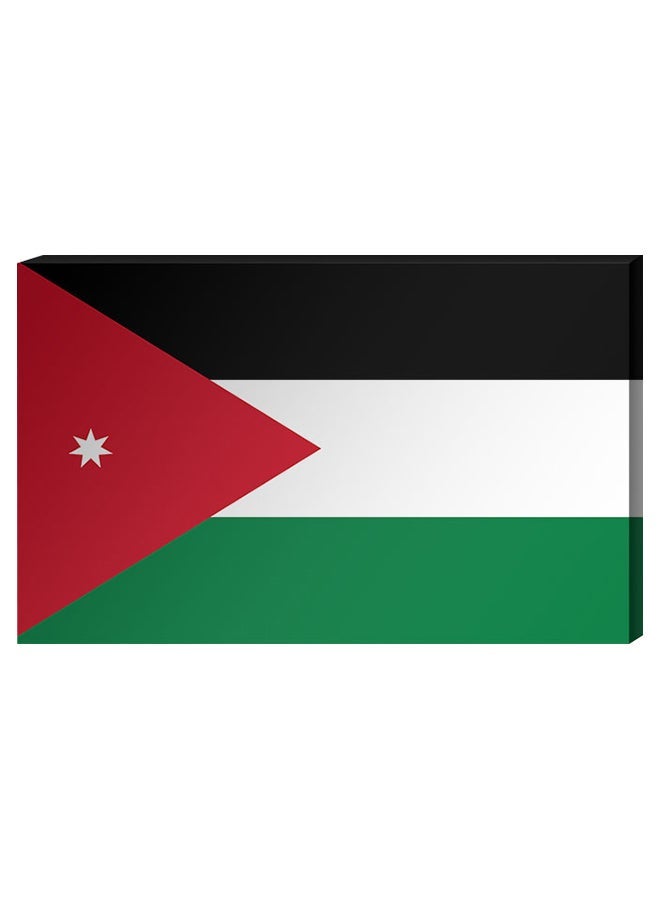 RYN لوحة ديكور جدارية علم الأردن بإطار داخلي متعددة الألوان 40 × 60 سنتيمتر - Image 1