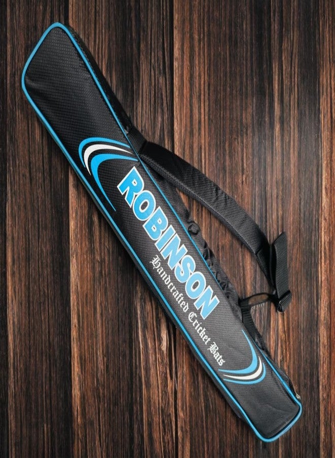 RS Robinson Foam Padded Cricket BAT Cover (Full Size) (Black-Sky Blue) - Image 3