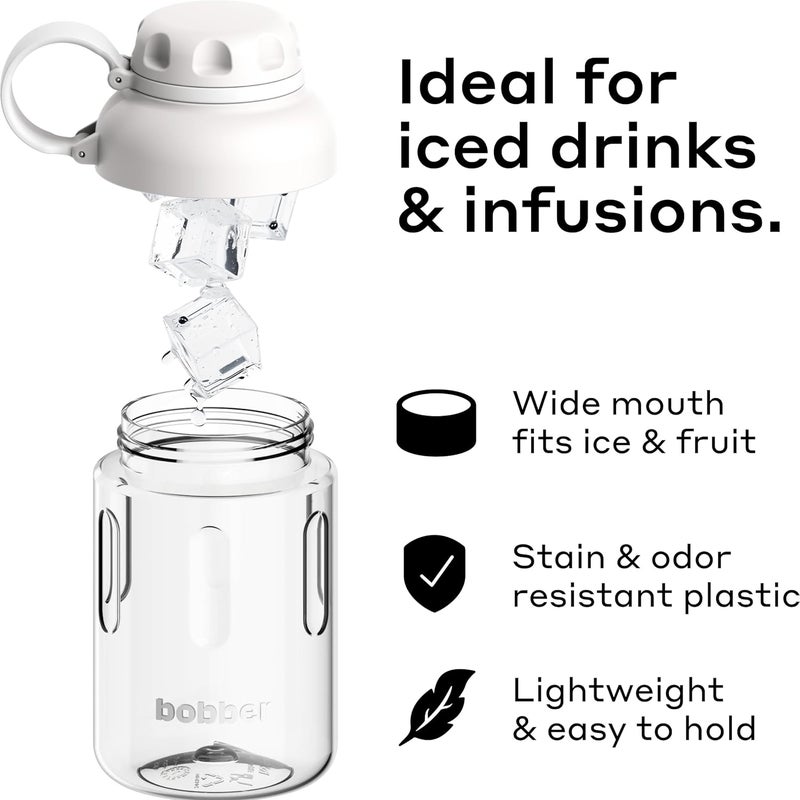 BOBBER 20 oz Tritan Water Bottle with Fruit Infuser - BPA Free Plastic Bottle with Leak-Proof Lid, Dishwasher Safe, Great for Gym & Outdoor (Sand Grey) - Image 2
