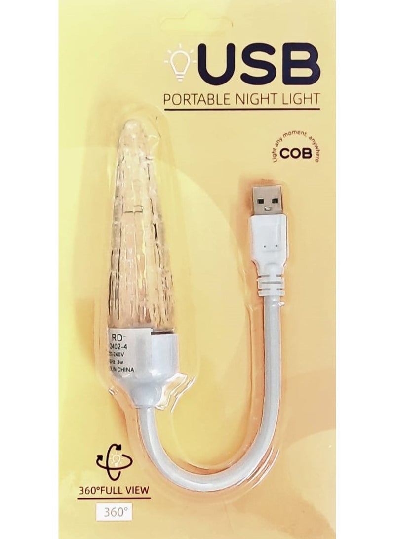 3W LED Warm Light USB Port Bedside Lamp for Laptop - Portable Camping & Emergency Lighting, Indoor & Outdoor Reading Lamp. - Image 2