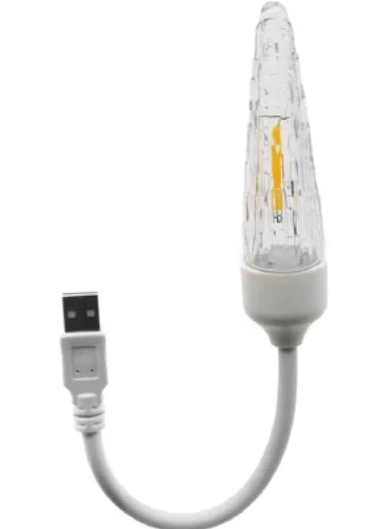 3W LED Warm Light USB Port Bedside Lamp for Laptop - Portable Camping & Emergency Lighting, Indoor & Outdoor Reading Lamp. - Image 1