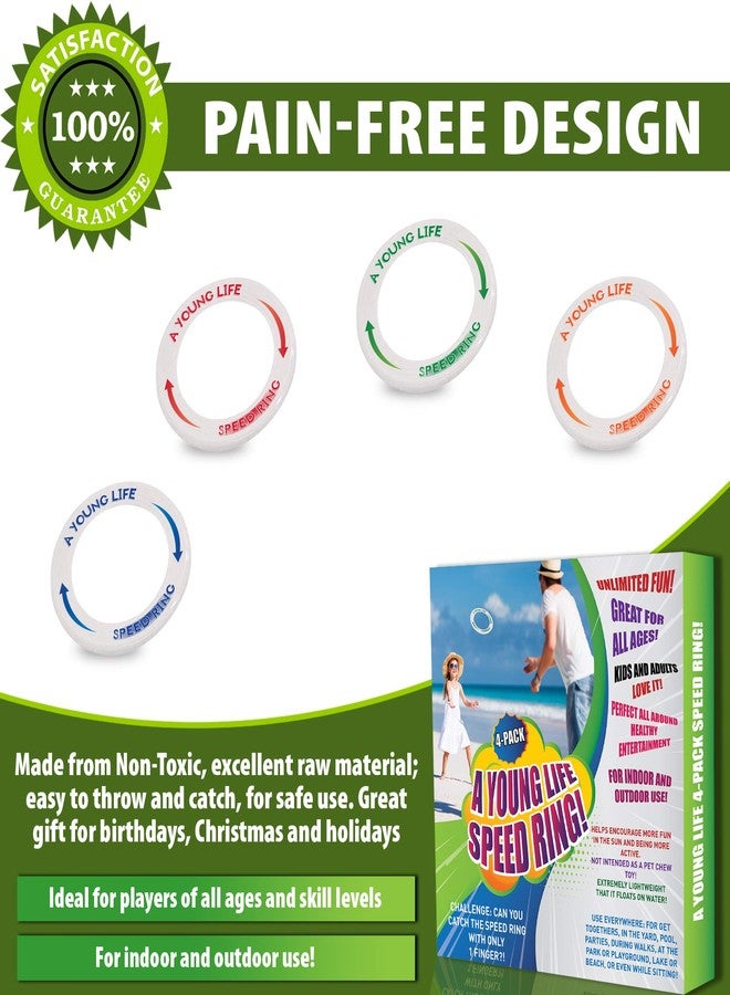 AYL 4-Pack Glow in the Dark Flying Rings for Kids - Light Up Flying Discs for Night Play, Beach Toys, Pool & Outdoor Games - Fly Straight, Don’t Hurt & Float - Gifts for Boys, Girls & Family - Image 4