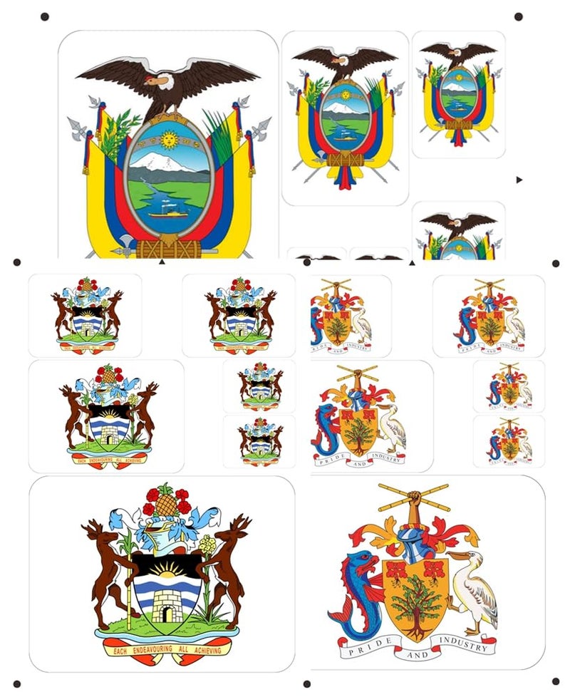 vmcoatdu Moroccon Coat of Arms Laser Printing Morocco National Emblem Sticker 3 Pcs Decal in Multiple Sizes Stickers (Red Morocco) - Image 4