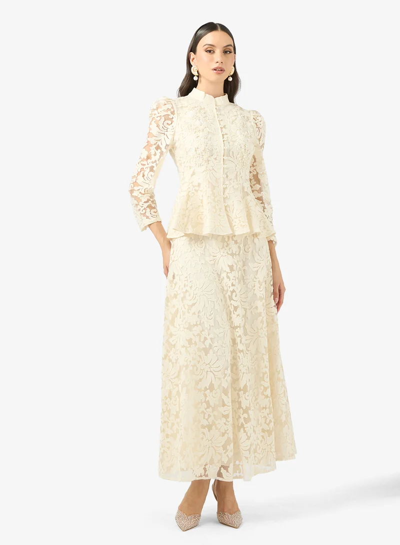 Peplum Waist Lace Dress