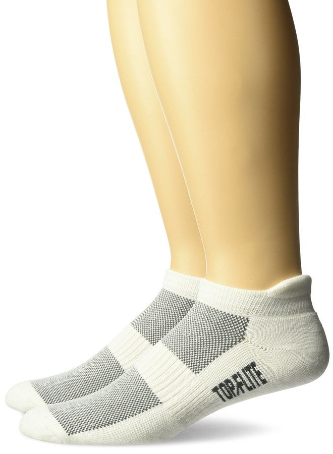 Top Flite Men's Sport Tab Low Cut Half Cushion Socks 2 Pack Sockshosiery, white, Large - Image 1