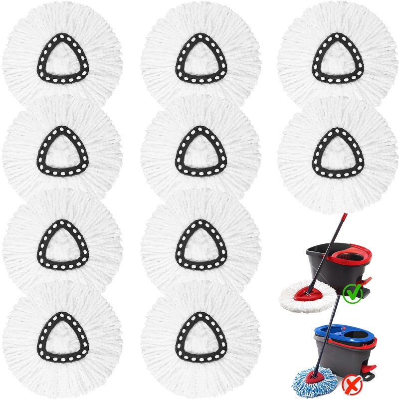V-chen 10 Pack Spin Mop Replacement Heads 100 Microfiber Spin Mop Refill for Easy Wring Compatible with Triangle Spin Mop 360 Degree Spinning Mop Replace Head for Floor Cleaning - Image 3