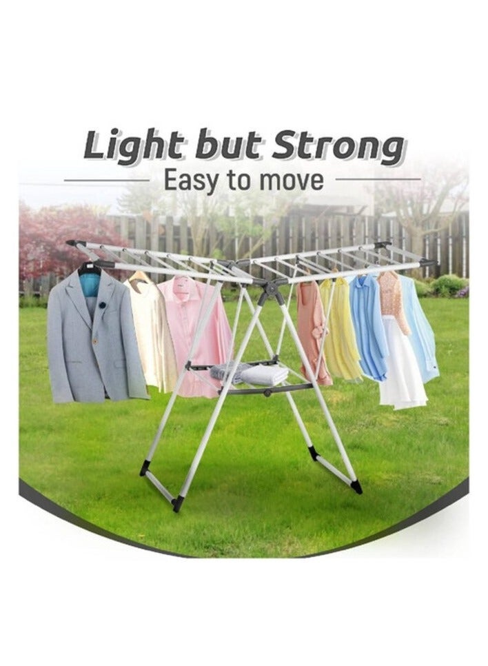 Raxoom Clothes Drying Rack, Stainless Steel Gullwing Space-Saving Laundry Rack Foldable For Easy Storage - Image 3