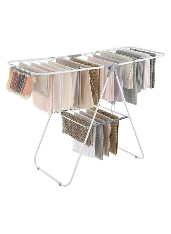 Raxoom Clothes Drying Rack, Stainless Steel Gullwing Space-Saving Laundry Rack Foldable For Easy Storage - Image 1