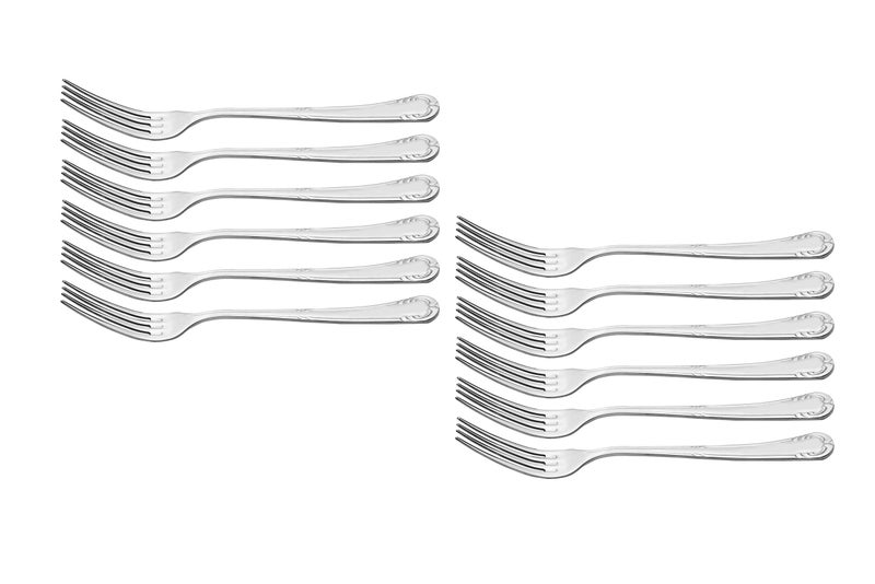 Otto Koning  Anna  Premium Stainless Steel Dinner Forks Forks Set of 12 Mirror Polished Classic Elegant Design