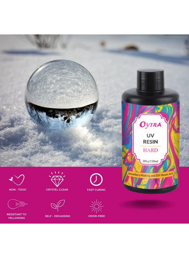 Oytra Uv Resin Hard Clear Glossy Finish For Artists And Professionals Polymer Clay Gloss Diy Jewelry Craft Decoration Casting Coating (200 Grams) - Image 2