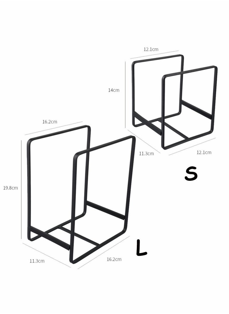 Y&D - 2 Pack Dish Plate Organizer Rack Metal Storage Drying Large Drainer Non-Slip Rustproof Holder Stand for Cabinet Counter Cupboard - Image 1