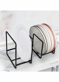 Y&D 2 Pack Dish Plate Organizer Rack Metal Storage Drying Large Drainer Non-Slip Rustproof Holder Stand for Cabinet Counter Cupboard  - Image 2