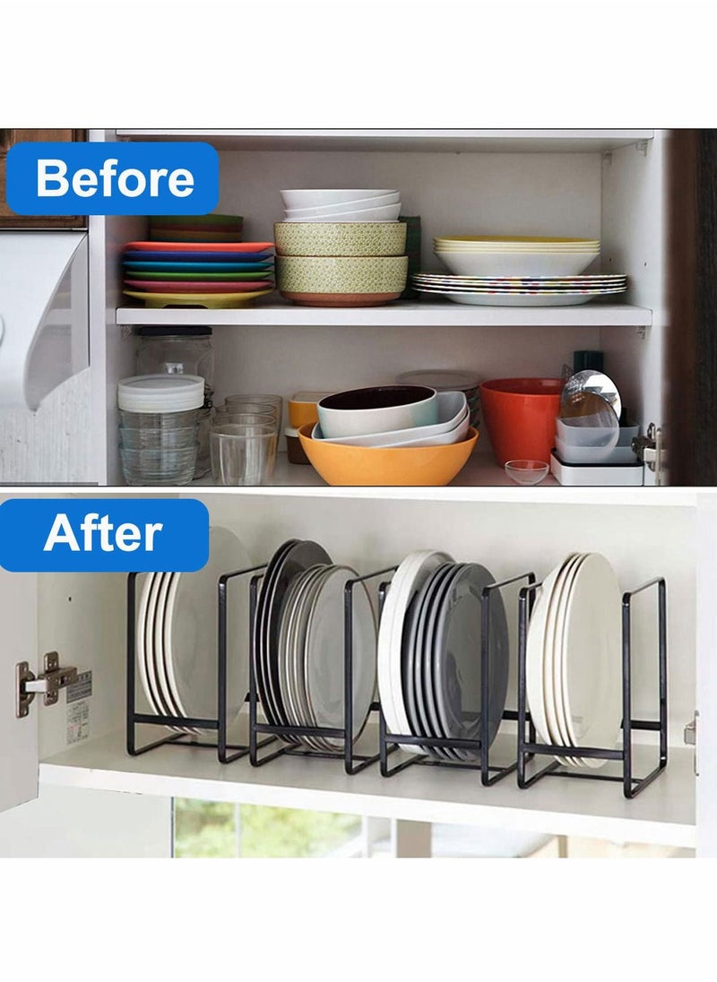 Y&D - 2 Pack Dish Plate Organizer Rack Metal Storage Drying Large Drainer Non-Slip Rustproof Holder Stand for Cabinet Counter Cupboard - Image 1