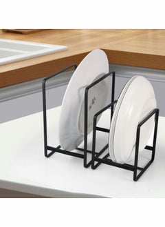 Y&D 2 Pack Dish Plate Organizer Rack Metal Storage Drying Large Drainer Non-Slip Rustproof Holder Stand for Cabinet Counter Cupboard  - Image 3