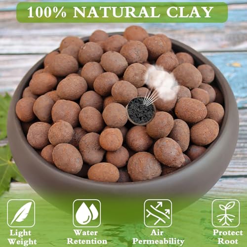 Halatool 10LB Leca Clay Pebbles for Plants 4mm-16mm Clay Balls 100% Natural Hydroton Leca Balls for Indoor Plants Hydroponic Growing Gardening Orchids Drainage Decoration Aquaponics - Image 3