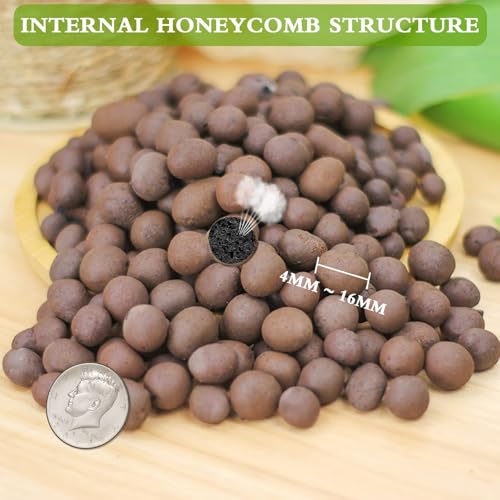 Halatool 10LB Leca Clay Pebbles for Plants 4mm-16mm Clay Balls 100% Natural Hydroton Leca Balls for Indoor Plants Hydroponic Growing Gardening Orchids Drainage Decoration Aquaponics - Image 2