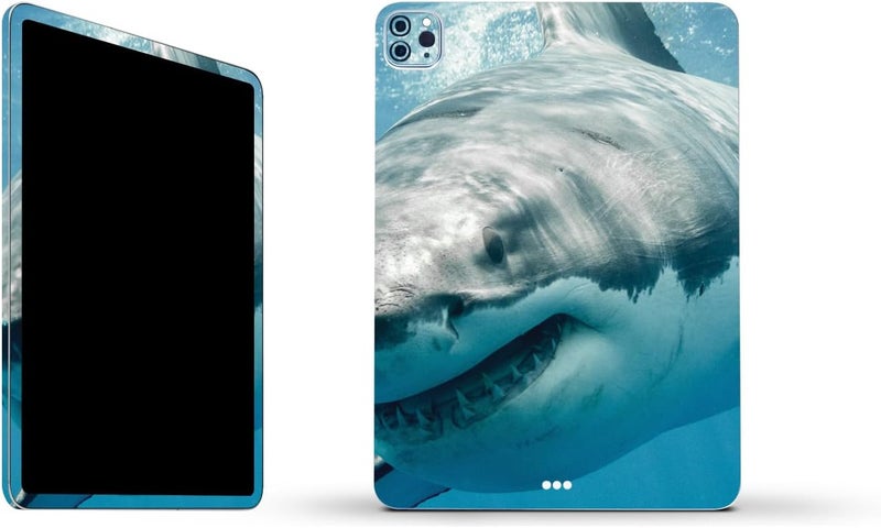 مايتي سكينز غلاف فينيلي قوي من MightySkins متوافق مع Apple iPad Pro 11" M2 الجيل الرابع (2022) - تصميم Great White Shark | واقي، متين، وفريد من نوعه | سهل التطبيق | مصنوع في الولايات المتحدة الأمريكية - Image 1